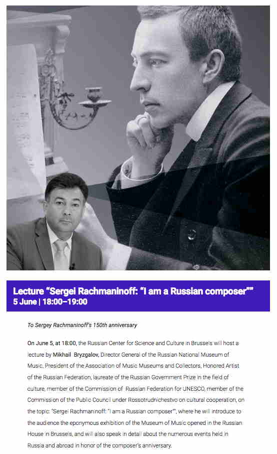 Conférence Sergueï Rachmaninov : <i>« Je suis un compositeur russe »</i>.